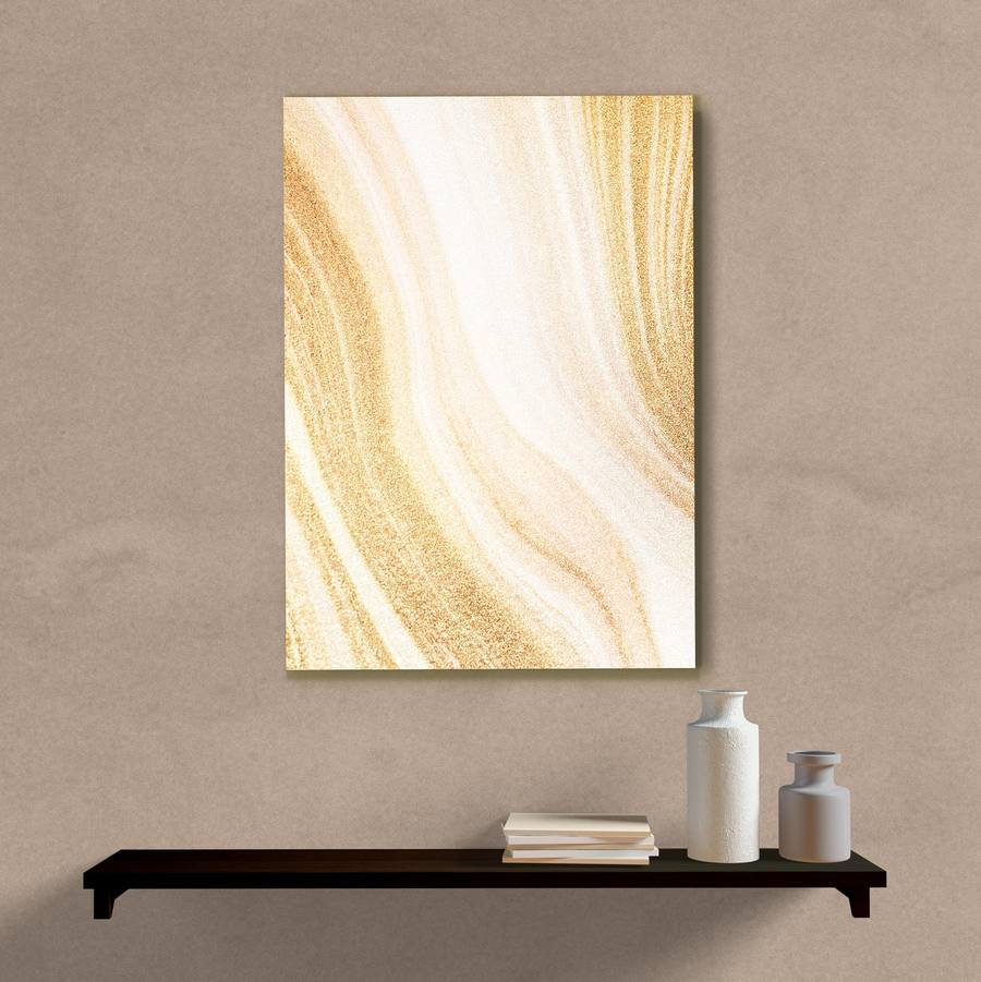 Quadro Decorativo Abstrato Dourado - quadro decorativo em ambiente decorado