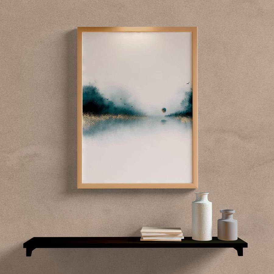 Quadro Decorativo Abstrato Floresta - quadro decorativo em ambiente decorado