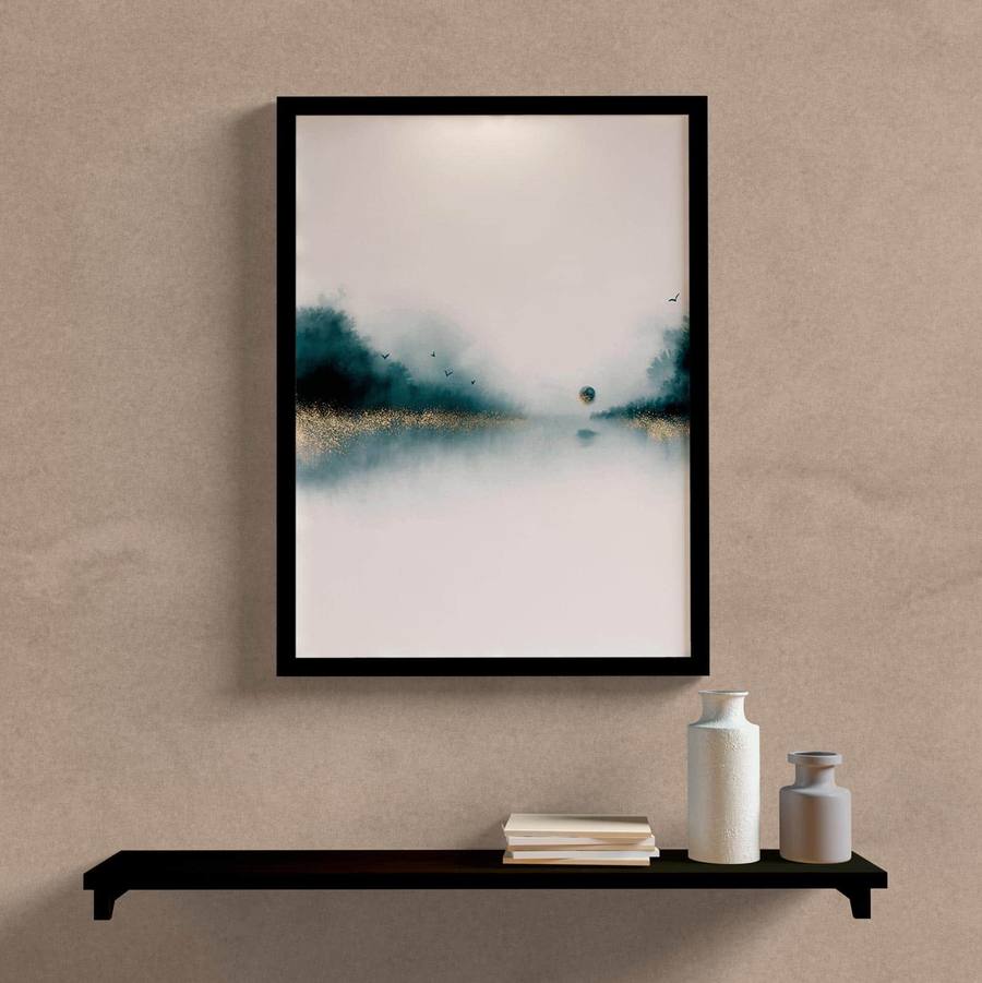 Quadro Decorativo Abstrato Floresta - detalhe da moldura e acabamento