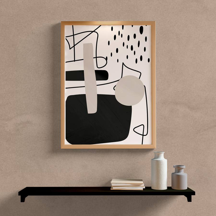Quadro Decorativo Abstrato Formas - quadro decorativo em ambiente decorado