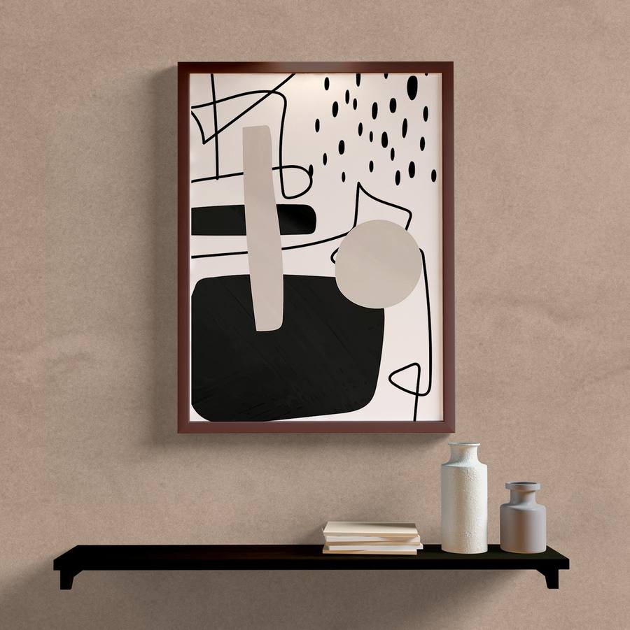 Quadro Decorativo Abstrato Formas - vista aproximada da impressão
