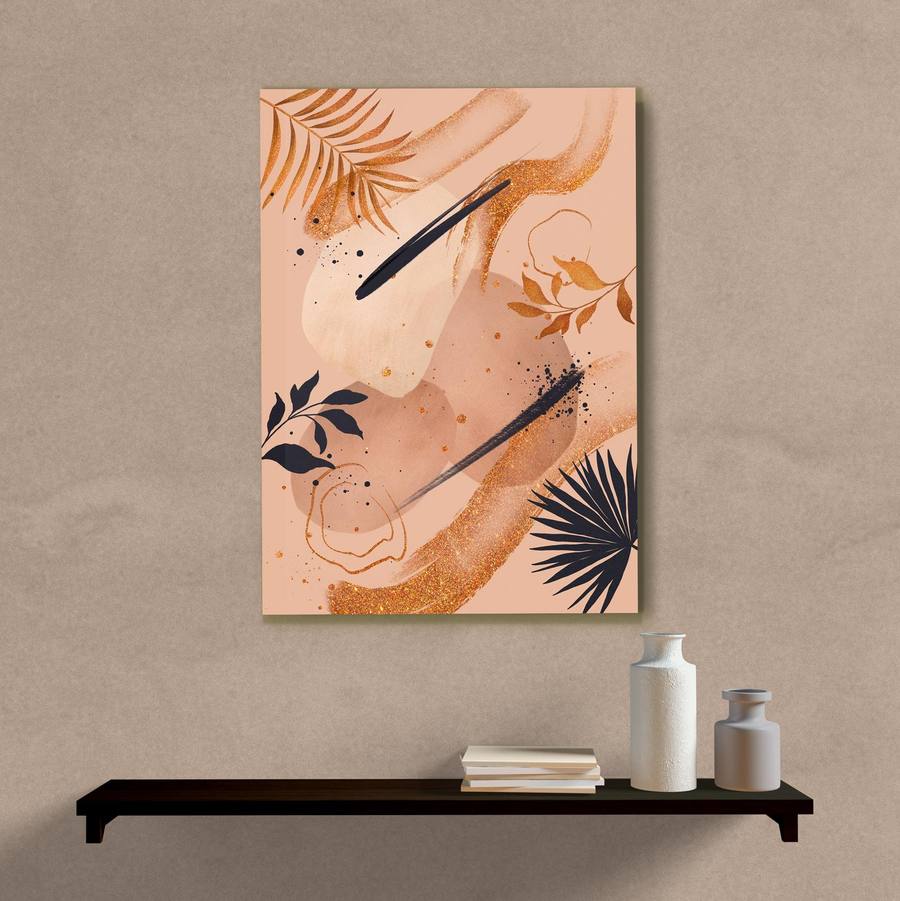 Quadro Decorativo Abstrato Gold - quadro decorativo em ambiente decorado