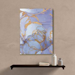 Quadro Decorativo Abstrato Lilás - quadro decorativo em ambiente decorado