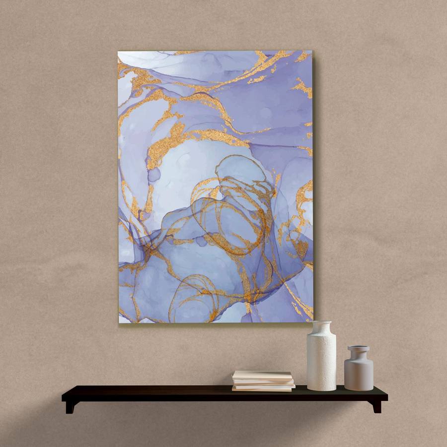 Quadro Decorativo Abstrato Lilás - quadro decorativo em ambiente decorado