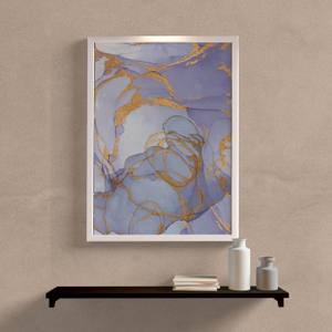 Quadro Decorativo Abstrato Lilás - detalhe da moldura e acabamento