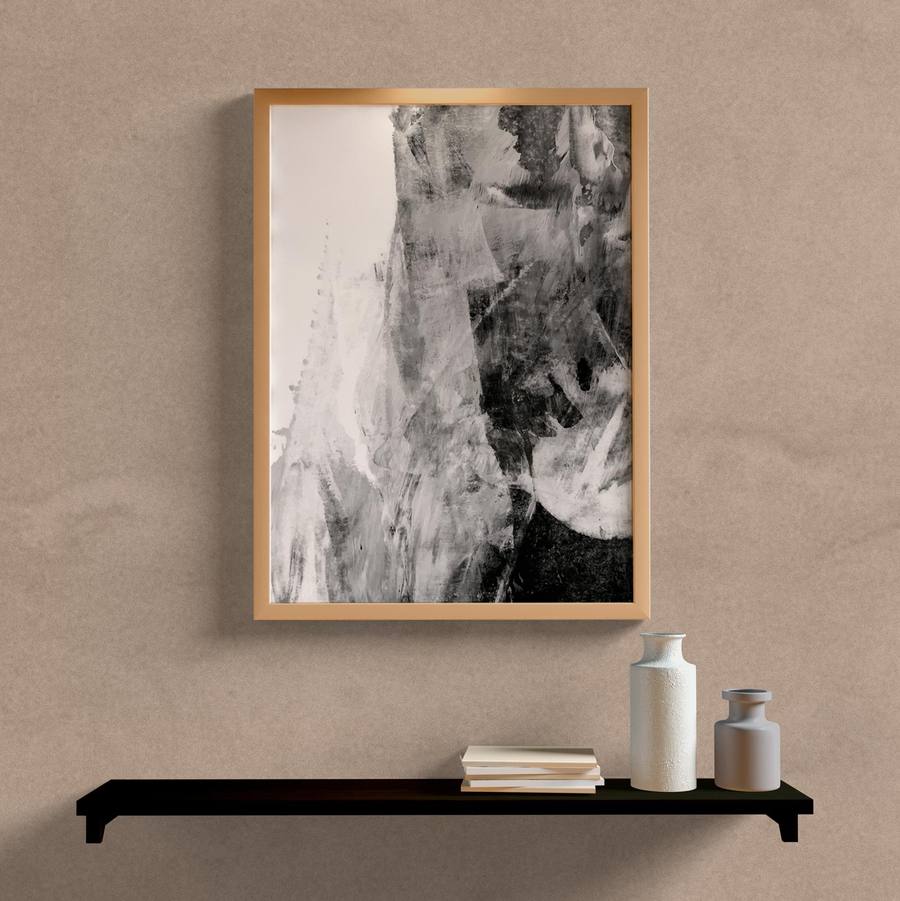 Quadro Decorativo Abstrato Preto II - quadro decorativo em ambiente decorado