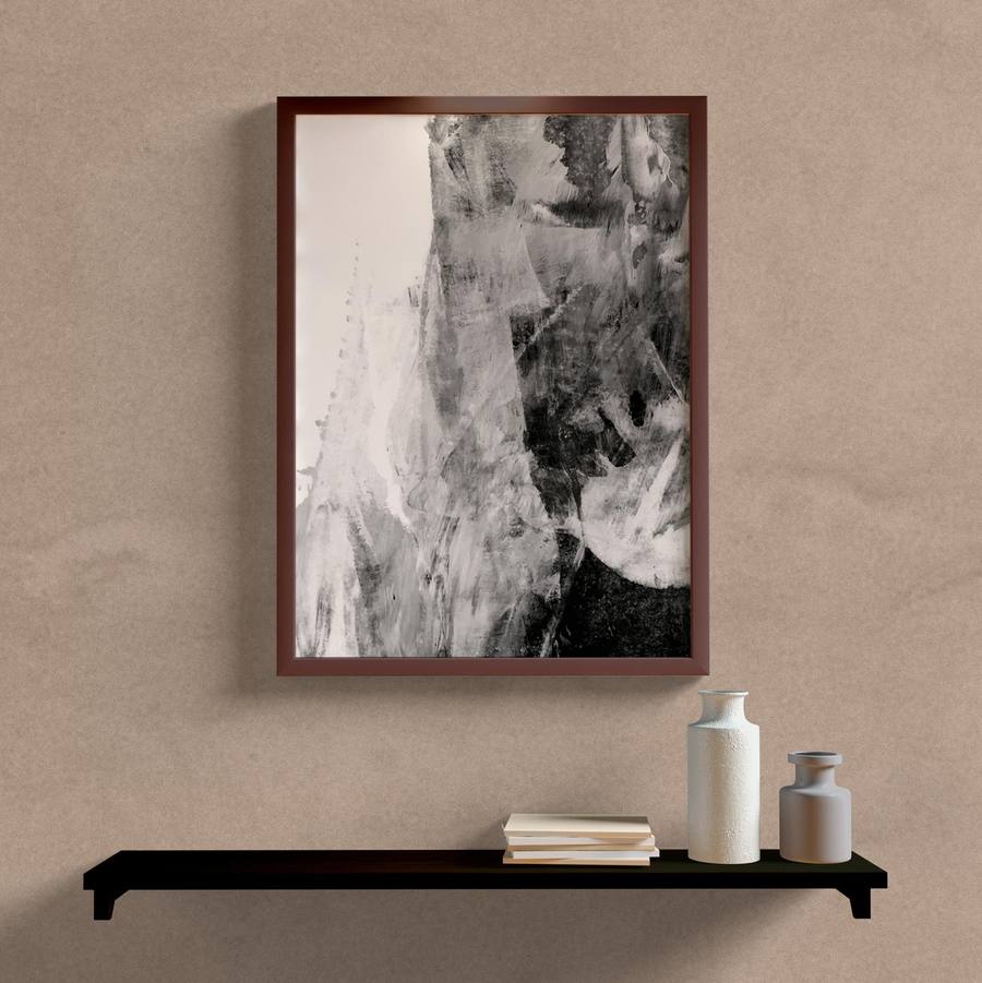 Quadro Decorativo Abstrato Preto II - vista aproximada da impressão
