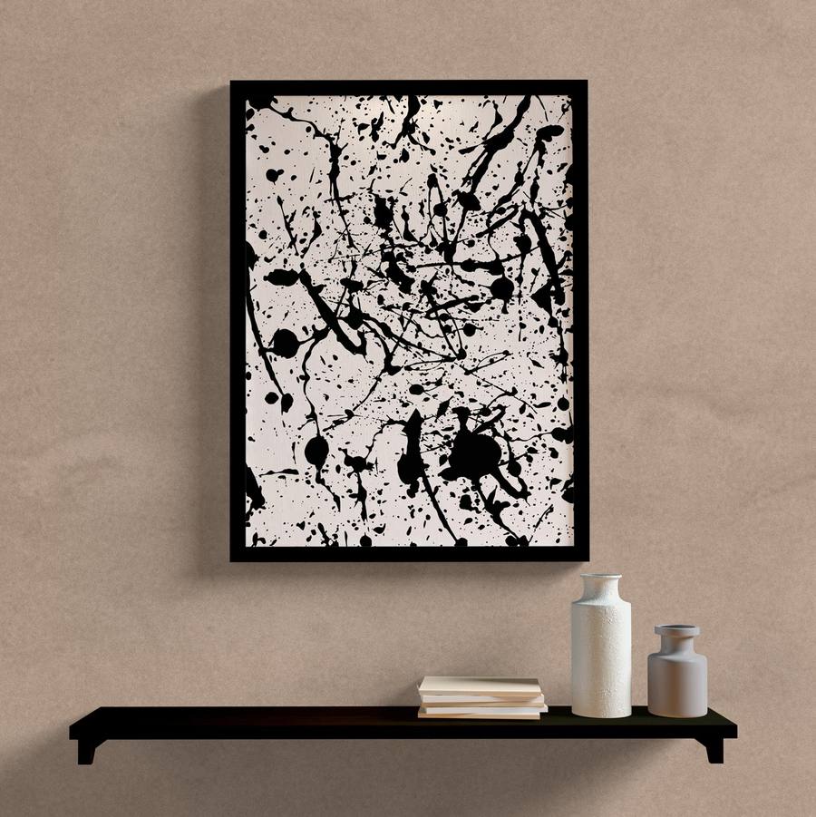 Quadro Decorativo Abstrato Preto III - quadro decorativo em ambiente decorado