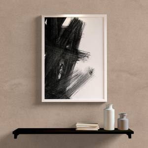 Quadro Decorativo Abstrato Preto - detalhe da moldura e acabamento