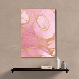 Quadro Decorativo Abstrato Rosa - quadro decorativo em ambiente decorado