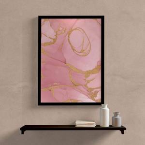 Quadro Decorativo Abstrato Rosa - detalhe da moldura e acabamento