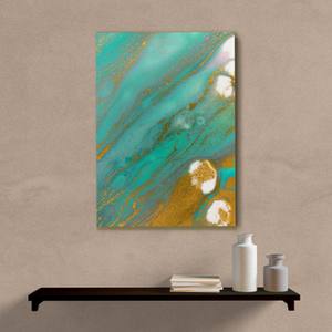 Quadro Decorativo Abstrato Verde Água - quadro decorativo em ambiente decorado