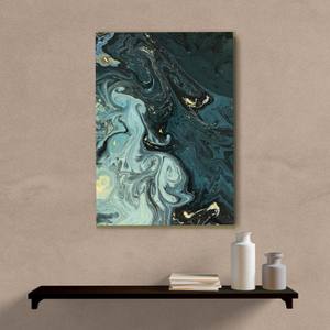 Quadro Decorativo Abstrato Verde Escuro II - quadro decorativo em ambiente decorado