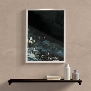 Quadro Decorativo Abstrato Verde Escuro - detalhe da moldura e acabamento