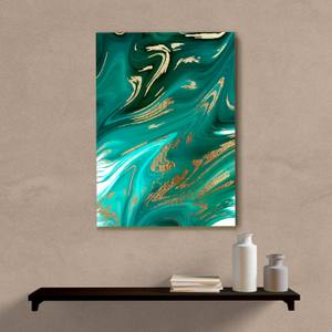Quadro Decorativo Abstrato Verde - quadro decorativo em ambiente decorado