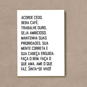 Quadro Decorativo Acorde Cedo - vista aproximada da impressão
