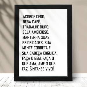Quadro Decorativo Acorde Cedo - quadro decorativo em ambiente decorado