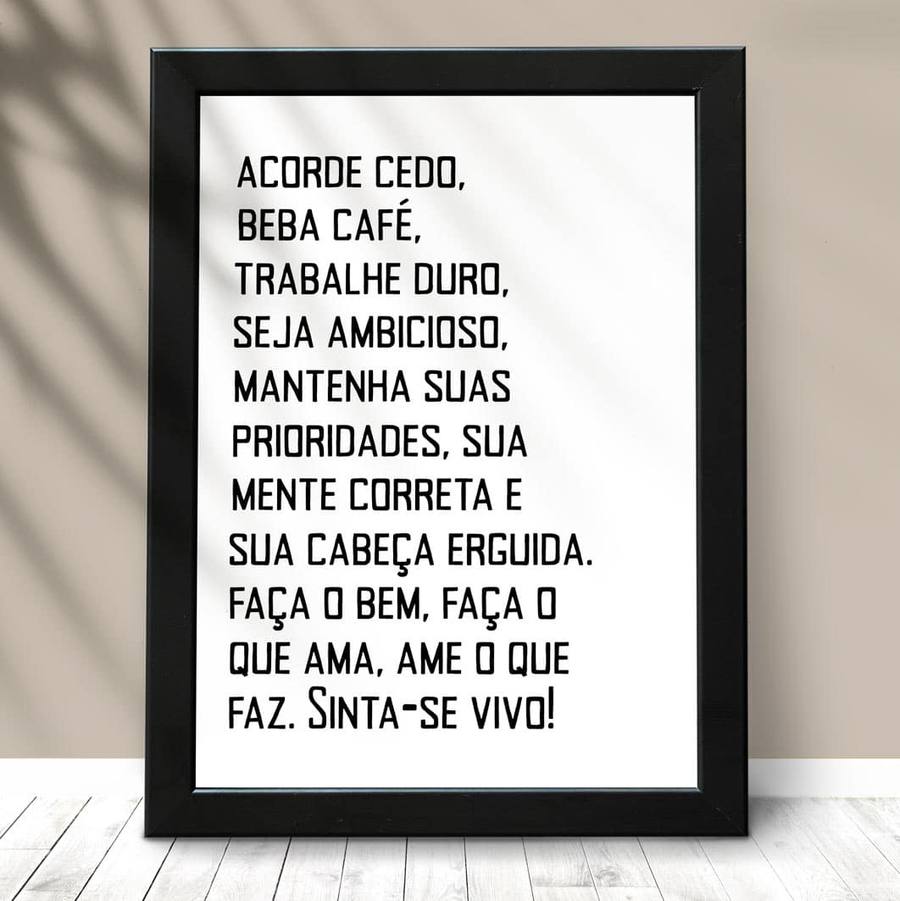 Quadro Decorativo Acorde Cedo - quadro decorativo em ambiente decorado