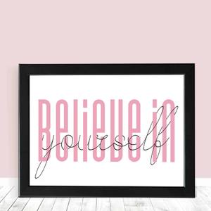 Quadro Decorativo Acredite em você - detalhe da moldura e acabamento