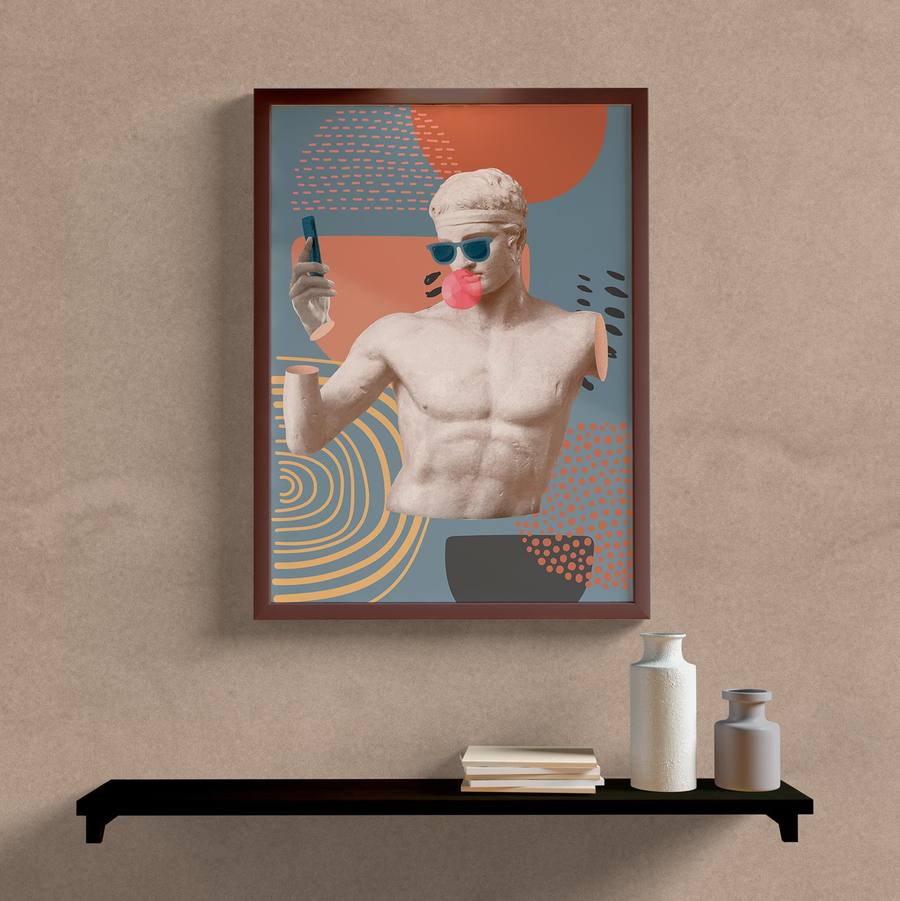 Quadro Decorativo Aesthetic Vibing - vista aproximada da impressão