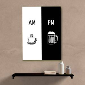 Quadro Decorativo AM café PM cerveja - quadro decorativo em ambiente decorado