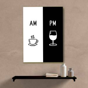 Quadro Decorativo AM café PM vinho - quadro decorativo em ambiente decorado