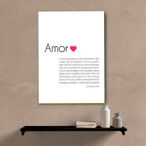 Quadro Decorativo Amor (1 Coríntios 134-8) - quadro decorativo em ambiente decorado