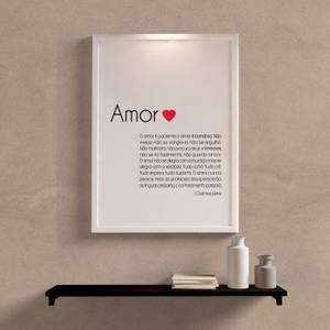 Quadro Decorativo Amor (1 Coríntios 134-8) - detalhe da moldura e acabamento