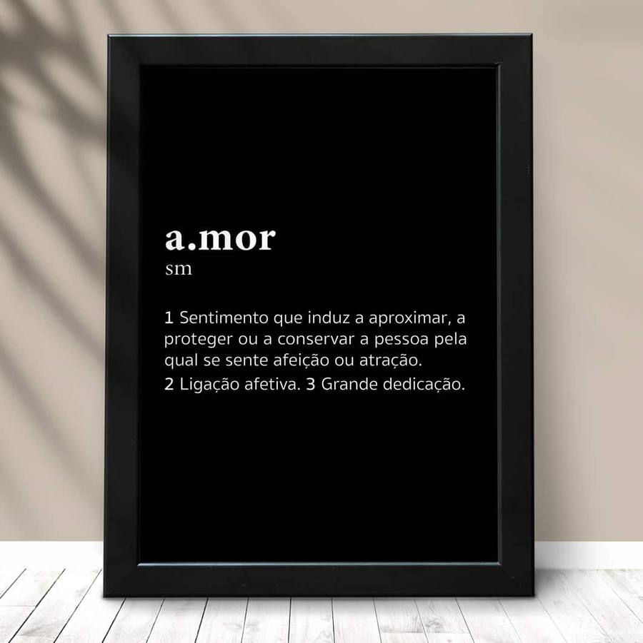 Quadro Decorativo Amor significado - detalhe da moldura e acabamento