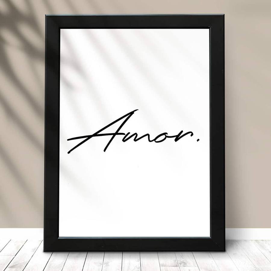 Quadro Decorativo Amor - detalhe da moldura e acabamento