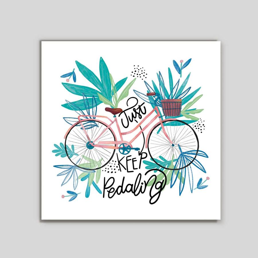 Quadro Decorativo Apenas continue Pedalando - quadro decorativo em ambiente decorado