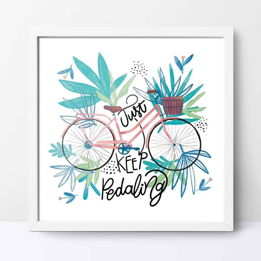 Quadro Decorativo Apenas continue Pedalando | Wallze