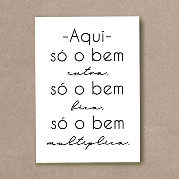 Quadro Decorativo Aqui Só o Bem Entra - quadro decorativo em ambiente decorado