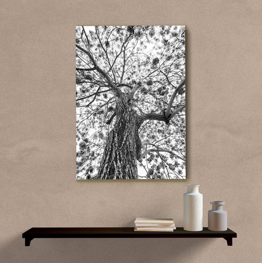Quadro Decorativo Árvore P&B - quadro decorativo em ambiente decorado