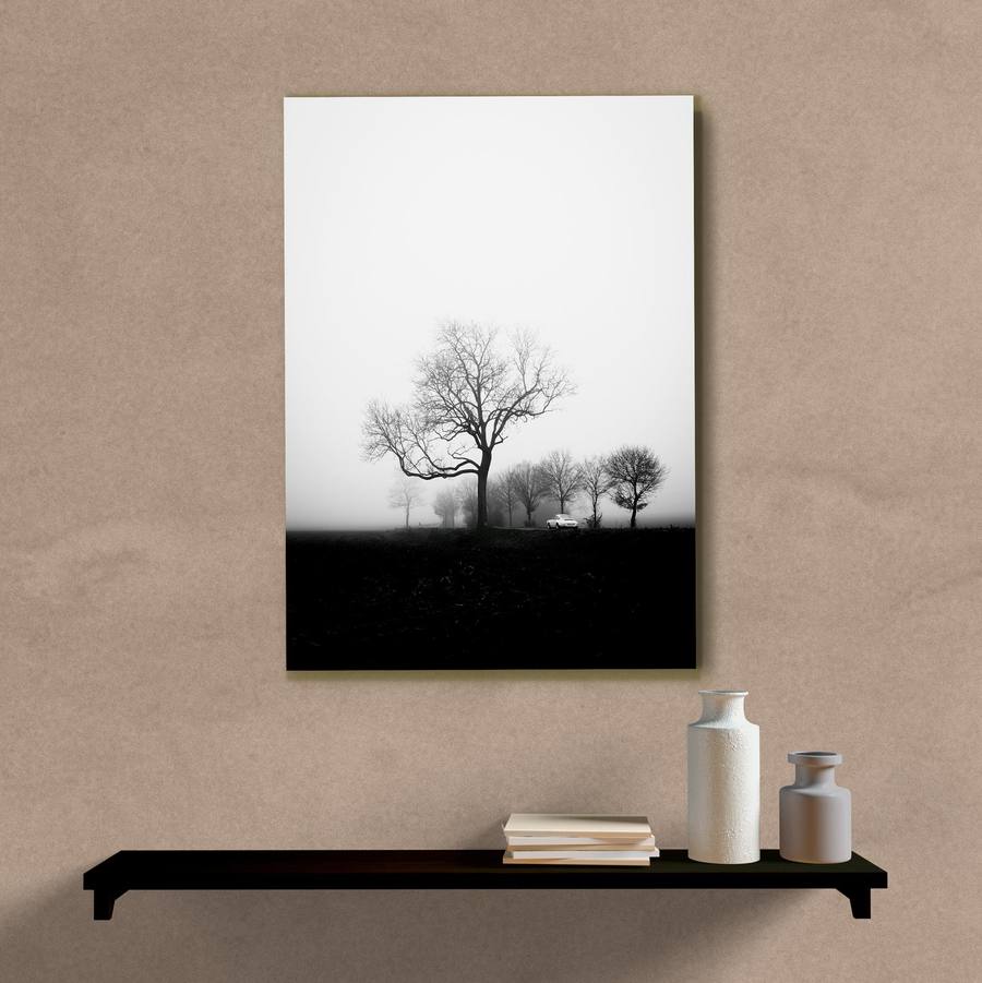 Quadro Decorativo Árvores no Nevoeiro - quadro decorativo em ambiente decorado