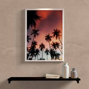 Quadro Decorativo Árvores Sunset - detalhe da moldura e acabamento
