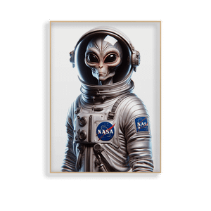 Quadro Decorativo Astronauta Alienígena - vista aproximada da impressão