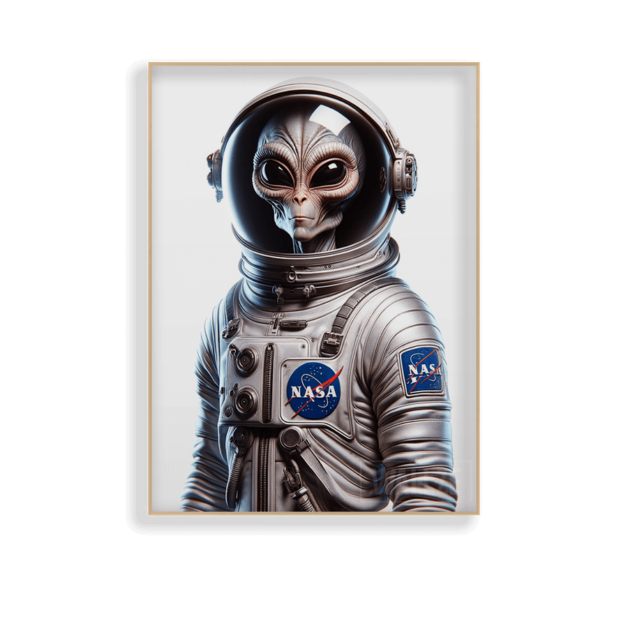 Quadro Decorativo Astronauta Alienígena - vista aproximada da impressão