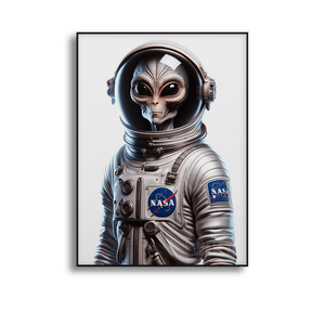 Quadro Decorativo Astronauta Alienígena - quadro decorativo em ambiente decorado