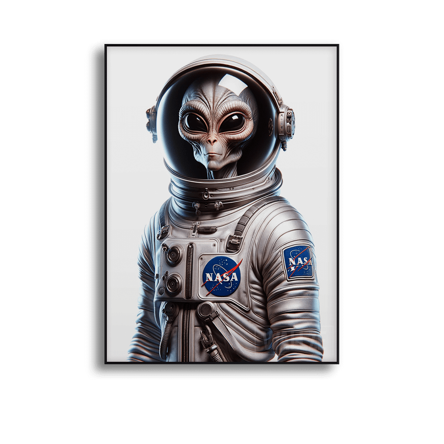Quadro Decorativo Astronauta Alienígena - quadro decorativo em ambiente decorado
