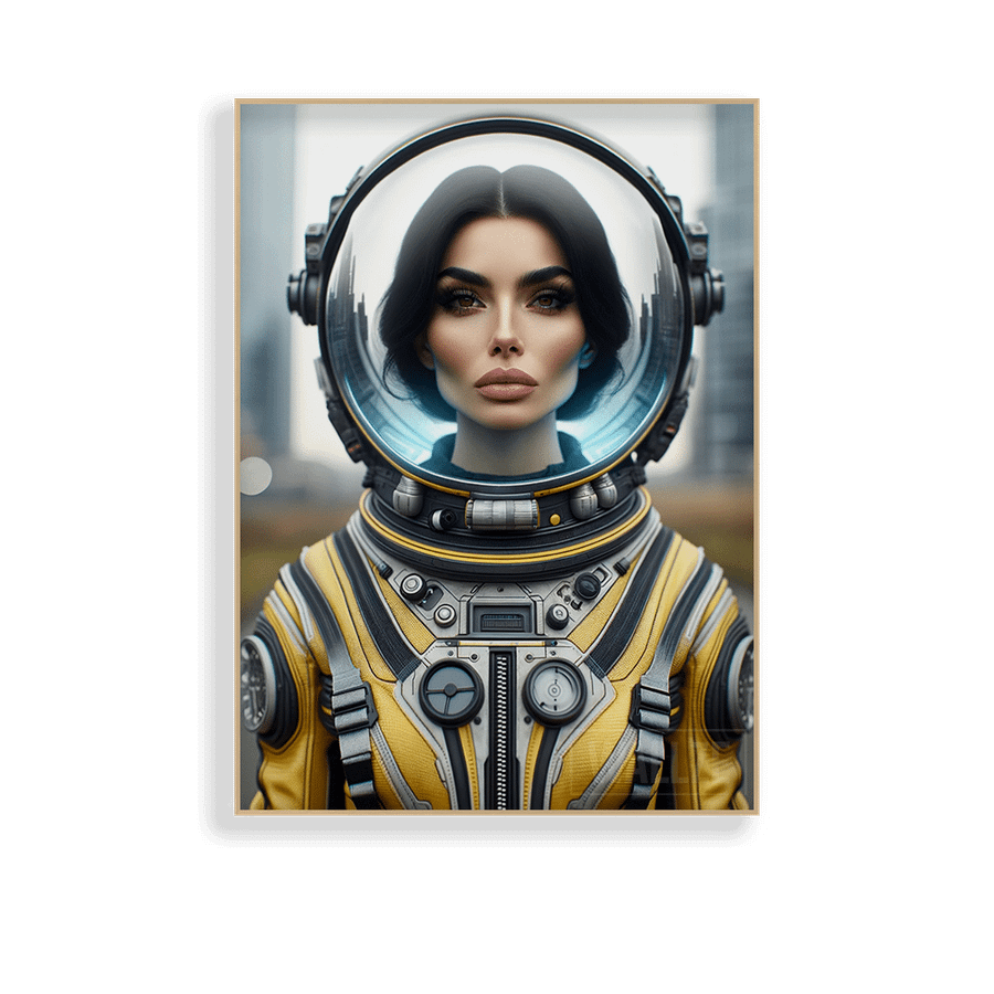 Quadro Decorativo Astronauta Bela - vista aproximada da impressão