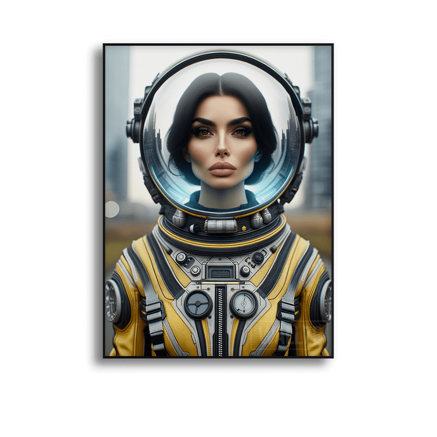 Quadro Decorativo Astronauta Bela - quadro decorativo em ambiente decorado