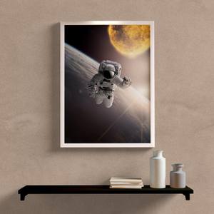Quadro Decorativo Astronauta - detalhe da moldura e acabamento