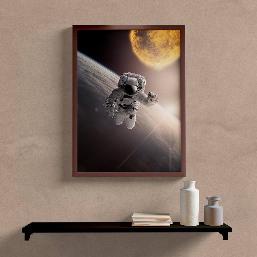Quadro Decorativo Astronauta - quadro decorativo em ambiente decorado