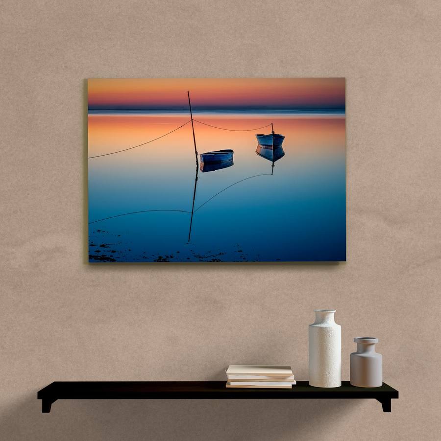 Quadro Decorativo Paisagem Barcos na Areia - imagem 5