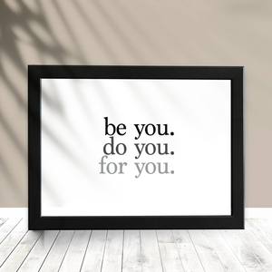 Quadro Decorativo Be You - detalhe da moldura e acabamento