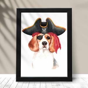 Quadro Decorativo Beagle Pirata | Wallze