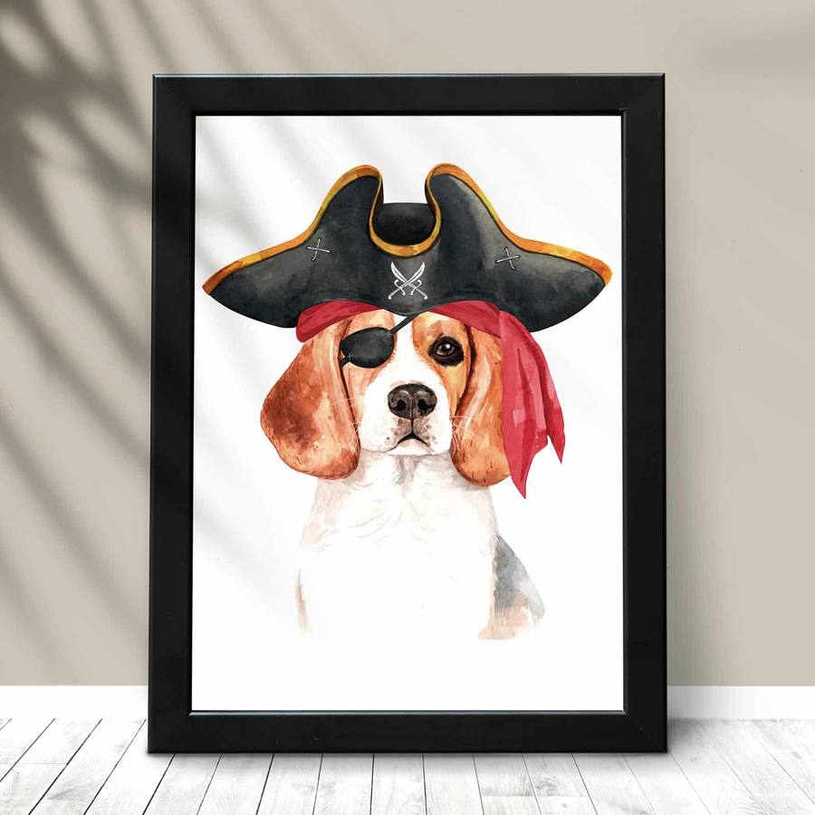 Quadro Decorativo Beagle Pirata | Wallze