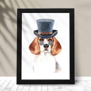 Quadro Decorativo Beagle - detalhe da moldura e acabamento