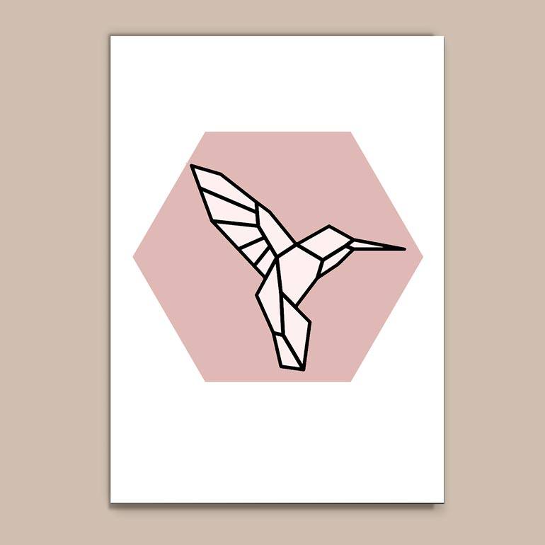 Quadro Decorativo Beija-Flor - quadro decorativo em ambiente decorado